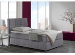 Boxspringbett HOME AFFAIRE "Casano", grau (anthrazit), B:112cm L:215cm, Strukturstoff-Bezug (100% Polyester), Komplettbetten, Boxspringbett, mit feiner Steppung, in 3 Matratzenarten, 2 Härtegraden und 5 Farben