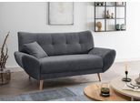 Polstergarnitur HOME AFFAIRE "Basta", grau (anthrazit), H:82cm T:87cm, 100% Polyester, Sitzmöbel-Sets, Polstergarnitur