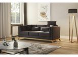 3-Sitzer HOME AFFAIRE "Viva", braun, B:213cm H:84cm T:93cm, 100% Polyester, Sofas, 3-Sitzer, mit Holzrahmen aus Eiche