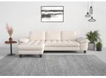 Ecksofa SIT & MORE "Westham L-Form", beige (creme), B:275cm H:88cm T:172cm, 100% Polyester, Sofas, Ecksofa, Recamiere, mit oder ohne Bettfunktion, Bettkasten, Füße wengefarben