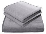 Handtuch Set DYCKHOFF "Colori", grau, 3 Stk., Walkfrottee, Walkfrottee, Obermaterial: 100% Baumwolle, Handtuch-Sets, Handtuch Set, 2 Handtücher & 1 Duschtuch,100% Bio Baumwolle, 450 g/m²