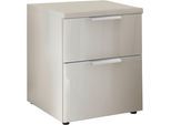 Nachtkonsole WIEMANN "Como", beige (champagner, dekor, glas champagner, chrom), B:40cm H:46,4cm T:43cm, Floatglas, Holzwerkstoff, Metall, Sideboards, Nachtkonsole, vormontiert