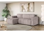Ecksofa OTTO HOME "Zacharia wahlweise Schlafsofa mit Bettkasten, B/T/H 250/166/86 cm", grau (taupe), B:250cm H:86cm T:166cm, 100% Polyester, Sofas, Ecksofa, L-Form mit Wellenunterfederung, Recamiere beidseitig montierbar
