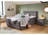 Boxspringbett JOCKENHÖFER GRUPPE "Carmen", grau (dunkelgrau 369, 19), B:154cm L:217cm, Komplettbetten, Boxspringbett, mit Bettkasten und Topper, erhältlich in 120 & 140cm Breite