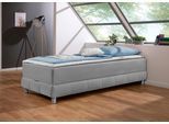Boxspringbett HOME AFFAIRE "Vaasa", silber, B:96cm L:206cm, Komplettbetten, Boxspringbett, für Dachschrägen geeignet, inkl. Bettkasten und Topper