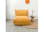 Sessel DOMO COLLECTION "Nantes Loungesessel, Wohlfühlsessel", mango, B:78cm H:73cm T:100cm, 92% Polyester, 8% Nylon, Sessel, Sessel, hochwertig gepolstert mit Federkern, Struktur weich, mango