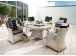 Garten-Essgruppe DESTINY "LUNA", weiß (vintage weiß), B:60cm H:87cm T:71cm, Obermaterial: 100% Polyester. Füllung: 50% Polyester, 50% Polyurethan, Sitzmöbel-Sets, Garten-Essgruppe, Aluminium, Polyrattan