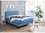 Boxspringbett MAINTAL, blau, Liegefläche B/L: 140cm x 200cm, H4, Bonnell-Federkernmatratze, Topperbezug Microfaser aus 100% Polyester;Bezug der Spiegelfläche Matratzendrell aus 100% Polyester;Strukturstoff-Bezug (100% Polyester), Komplettbetten, Boxspringbett