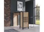 Barschrank FORTE "High Rock", schwarz (schwarz, riviera eiche), B:151,5cm H:120,3cm T:49,2cm, Dekorfolie, FSC-zertifizierter Holzwerkstoff, Schränke, Barschrank, Breite ca. 151,5 cm