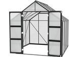 Gewächshaus VITAVIA "Domus 6700", schwarz, B:257cm H:253,9cm T:263cm, Gewächshäuser, Gewächshaus, mit Doppelschwingtüren und bodentiefer Türschwelle, 4 mm Hohlkammer
