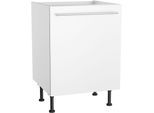 Spülenschrank KOCHSTATION "KS-Bern2", weiß (weiß, weiß), B:60cm H:87cm T:58,4cm, Holzwerkstoff, Schränke, Spülenschrank, Breite 60 cm, 1 Tür