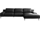 Ecksofa DESIGNWERK "Forma L-Form, zeitloses Designsofa mit aktuellem Fuß", schwarz, B:344cm T:162cm, Leder;Struktur 98% Polyester, 2% Acryl, Sofas, Ecksofa, in hochwertiger Verarbeitung & tollem Sitzkomfort