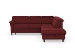 Ecksofa SIT & MORE "Marano L-Form", rot (bordeaux), B:252cm T:216cm, 100% Polyester, Sofas, Ecksofa, inklusive Kopfteilverstellung, wahlweise mit Bettfunktion, Bettkasten