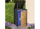 Mülltonnenbox DOBAR "Mülltonnenverkleidung 120 L, schwarz-braun", schwarz, braun, B:67cm H:112cm T:69,5cm, Massivholz, Aufbewahrungsboxen, Mülltonnenbox, aus robustem lasiertem Fichtenholz