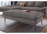 Hocker W.SCHILLIG "enjoy&MORE", grau (grau r66), B:151cm H:45cm T:71cm, Chenille-Flachgewebe R66 (85% Polyester, 15% Nylon);Longlife Xtra-Leder Z59: Glattleder mit modischer Prägung. Hautstärke 0, 9 - 1, 1 mm;Stoff S37 (100% Polyester), Hocker, Hocker, Füße bronze pulverbeschichtet, Breite 151 cm