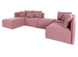 Wohnlandschaft OTTO HOME "Nöre U-Form", rosa (rosé), B:340cm H:86cm T:172cm, Struktur fein (100% Polyester);Struktur (100% Polypropylene);Webstoff (100% Polyester);Samtoptik (100% Polyester);Luxus-Microfaser Lederoptik (100% Polyester);Baumwoll-/Leinenmix (60% Baumwolle/40% Leinen), Sofas, Wohnlandschaft, 5 Teile, in vielen Bezugsqualitäten und Farben s. auch "Nöre"