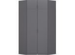 Kleiderschrank RAUCH "Eckschrank Schrank Ankleidezimmer Schlafzimmer Garderobe LAGOA", graumetallic, B:117cm H:235cm T:117cm, Holzwerkstoff, Schränke, Kleiderschrank, voll ausgestattet viel Stauraum, optional mit Aufsatz MADE IN GERMANY