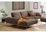 Ecksofa W.SCHILLIG "run, Designsofa mit tollem Sitzkomfort, bequem, L-Form", braun (chocolate w82), B:319cm H:88cm T:178cm, Longlife Xtra-Leder Z73: Naturwalkleder der Luxusklasse aus den erlesensten Rohhäuten. Hautstärke 1, 1 – 1, 3 mm;ROHLEDER Jacquard-Flachgewebe Q2 W60 (63% Polyester, 37% Polyacryl);ROHLEDER Chenille-Flachgewebe Q2 W77 (68% Polyacryl, 32% Polyester);Stoff S37 (100% Polyester),