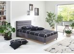 Polsterbett, grau (anthrazit), B:130cm L:210cm, Bezug: Microvelours (100% Polyester);Bonnell-Federkern-Matratzenbezug: 100% Polyester;Kaltschaum-Matratzenbezug: Frottee 100% Polyester, Bezug abnehm- und waschbar bis 60C, WESTFALIA SCHLAFKOMFORT, Betten, Polsterbett