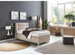 Boxspringbett, beige (feinstrukturstoff sand), Ohne Topper, Liegefläche B/L: 90cm x 200cm, H3, 7-Zonen-Kaltschaummatratze, Bezug Unterbox und Kopfteil: Feinstrukturstoff (77% Polyester, 23% Viskose);Bezug Obermatratze 100% Polyester, waschbar bis 60C, WESTFALIA SCHLAFKOMFORT, Komplettbetten, Boxspringbett, in diversen Ausführungen