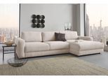 Ecksofa HOME AFFAIRE "Bloomfield, elegant, viel Platz, Mega Couch, Breite 303cm, L-Form", beige, B:303cm H:84cm T:176cm, 92% Polyester 8% Nylon, Sofas, Ecksofa, extra tiefe Sitzfläche, wahlweise mit Sitztiefenverstellung