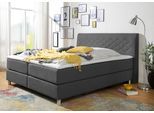 Boxspringbett HOME AFFAIRE "Parla", grau (anthrazit), L:218cm, 100% Polyester, Komplettbetten, Boxspringbett, incl. Topper, 4 Farben in 4 Breiten, 2 Härtegraden, 3 Matratzenarten