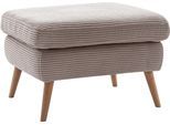 Hocker EXXPO - SOFA FASHION "Scandi bequem und elegant mit hohem Holzfuß", braun (cappuccino), B:72cm H:47cm T:62cm, Hocker, Hocker, bequem und elegant mit hohem Holzfuß