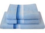 Handtuch Set DYCKHOFF "Chenille", blau, 3 Stk., Frottier, Frottier, Obermaterial: 90% Baumwolle, 10% Viskose, Handtuch-Sets, Handtuch Set, Set beinhaltet: 2x Handtuch (50x100cm) und 1x Duschtuch (70x140cm)