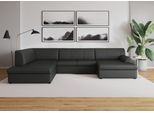 Wohnlandschaft DOMO COLLECTION "Topper, elegant und zeitlos, komfortabel, U-Form", grau (dunkelgrau), B:320cm H:78cm T:213cm, Sofas, Wohnlandschaft, wahlweise mit Bettfunktion