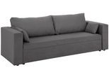 3-Sitzer HOME AFFAIRE "Pur", grau, B:227cm H:87cm T:85cm, Struktur (100% Polyester);100% Polyester Melrose;Luxus-Microfaser Nubuk (100% Polyester), Sofas, 3-Sitzer, wahlweise mit Bettfunktion
