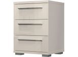 Nachtkommode OTTO HOME "Piano, Nachttisch aus FSC-zertifiziertem Holzwerkstoff, Made in Europe", beige (beige hochglanz), B:45cm H:61cm T:40cm, Holzwerkstoff, Sideboards, Nachtkommode, UV lackiert, hochglänzend, Soft-Close Funktion, 2 oder 3 Schubladen