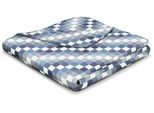 Wohndecke BIEDERLACK "Stairway", blau (blau, ecru), B:150cm L:200cm, Baumwolle, Polyacryl, Polyester, Wohndecken, Wohndecke, mit geketteltem Zierstich, kleines Karo