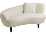 Chaiselongue "Olivia", beige (creme), B:154cm H:76cm T:90cm, 100% PP, ATLANTIC HOME COLLECTION, Sofas, Chaiselongue, Nierenform-Sofa mit Zierkissen im Originalbezug