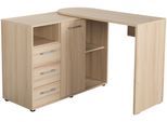 Schreibtisch VOGL MÖBELFABRIK "1246 mit schwenkbarer Tischplatte", braun (wildbuche), B:98cm H:71cm T:40cm, Tische, Schreibtisch, platzsparend, Breite 98-149 cm, Made in Germany