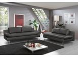 2-Sitzer PLACES OF STYLE "Redding", grau (grafite), B:191cm H:80cm T:90cm, Zierkissen: 100% Polyester;Luxus-Microfaser (100% Polyester), mit Zierkissen ebenfalls in Luxus-Microfaser;Struktur (100% Polypropylen), mit Zierkissen in Luxus-Microfaser, Sofas, 2-Sitzer, In Naturleder