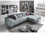 Ecksofa DIE PLANBAR "MP-IN18022 L-Form", grau (steel), B:321cm H:74cm T:190cm, 100% Polyester, Sofas, Ecksofa, mit Kopfteilverstellung & Zierkissen, optional Sitztiefenverstellung