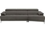 Ecksofa EGOITALIANO "Soul, extravagantes Designsofa, Megasofa, super bequem, tolle Details", grau (graphit), B:246cm H:99cm T:140cm, Leder »BULL« (echtes Rindsleder). Geschliffenes, pigmentiertes und behandeltes Rindsleder mit einer Dicke von 1, 3-1, 5 mm. Dieses Leder zeigt eine ziemlich weiche Hand mit einem halb undurchsichtigen Aussehen. Es handelt sich um ein geschütztes Leder. Eine leichte D
