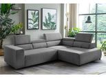 Ecksofa EXXPO - SOFA FASHION "VITTORIO mit Komfortfunktionen, bequem und modern, Cord, L-Form", grau, B:308cm H:73cm T:203cm, Sofas, Ecksofa, inkl. Kopfteil- und Sitztiefenverstellung, wahlweise mit Bettfunktion