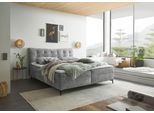 Boxbett ED EXCITING DESIGN "Melrose", grau, B:162cm L:210cm, 100% Polyester, Komplettbetten, Boxbett, inkl. Topper