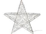 LED Stern AM DESIGN, silber (silberfarben), T:8cm Ø:55cm, Leuchten, LED Stern, Weihnachtsstern, Weihnachtsdeko aussen