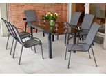 Garten-Essgruppe MERXX "Amalfi", silber (silber, grau), Polyester, Aluminium, Polyester, Sitzmöbel-Sets, Garten-Essgruppe