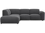 Ecksofa FLEXLUX "Lucera, super bequem durch hochwertigen Sitzaufbau mit Kaltschaum", grau (dervit grau), B:256cm H:73cm T:231cm, 100% Polyester, Sofas, Ecksofa, modern & anschmiegsam, L-Form, Designsofa