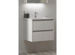 Waschtisch WELLTIME "Urban", weiß (weiß matt, weiß), B:61,5cm H:50cm T:46,5cm, Holzwerkstoff, Keramik, Kunststoff, MDF, Waschtische, Waschtisch, mit Keramik Waschbecken, 2 Schubladen mit Softclose, Breite 60 cm