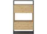 Hängeschrank FMD "Verona", braun (matera, artisan eiche), B:68,5cm H:112,7cm T:33cm, Holzwerkstoff, Schränke, Hängeschrank, Breite 68,5 cm