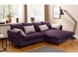 Ecksofa HOME AFFAIRE "Tirano, moderne Optik, komfortabel, Breite 274cm,L-Form", lila, B:274cm H:88cm T:170cm, Sofas, Ecksofa, wahlweise mit Bettfunktion und Bettkasten