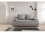 Schlafsofa WERK2 "Biggi komfortabel & elegant, Schlaffunktion, Bettkasten, Breite 206 cm", grau (hellgrau), B:206cm H:88cm T:91cm, 100% Polyester, Sofas, Schlafsofa, inkl. losen Kissen, Struktur fein, weich BREEZE, Hellgrau