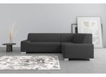 Ecksofa DOMO COLLECTION "Anzio in kubischer Formensprache, flache Armlehnen, L-Form", grau (anthratzit), B:259cm H:85cm T:191cm, Sofas, Ecksofa, Wahlweise mit Bettfunktion und Federkern für hohen Sitzkomfort