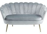 2-Sitzer SALESFEVER "Clam Komfort-Duo-Sitz", grau (hellgrau), B:136cm H:78cm T:76cm, Samtvelours (100% Polyester), Sofas, 2-Sitzer, Muscheldesign-Breite 136 cm: Pure Extravaganz