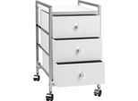 Rollwagen HEINE HOME, weiß, B:32,5cm H:57cm T:39,5cm, MDF, Stahl, Rollwagen, Rollwagen