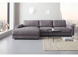 Ecksofa HOME AFFAIRE "Bloomfield, elegant, viel Platz, Mega Couch, Breite 303cm, L-Form", grau, B:303cm H:84cm T:176cm, 100% Polyester, Sofas, Ecksofa, extra tiefe Sitzfläche, wahlweise mit Sitztiefenverstellung